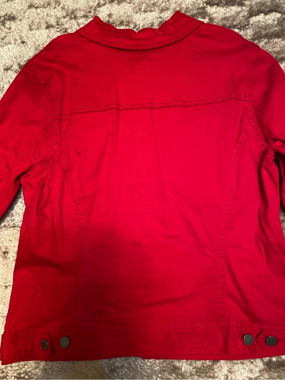 Style & Co Bright Red Button-Front Jacket - Picture 4 of 5